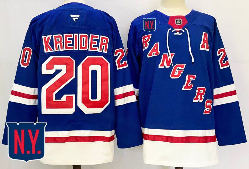 Men New York Rangers 20 Kreider Blue Fanatics 2025 NHL Jersey style 1